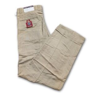 Phat Farm Mens Pants G-200B Khaki 36x32 Linen Wide Leg Breathable Pockets Y2K